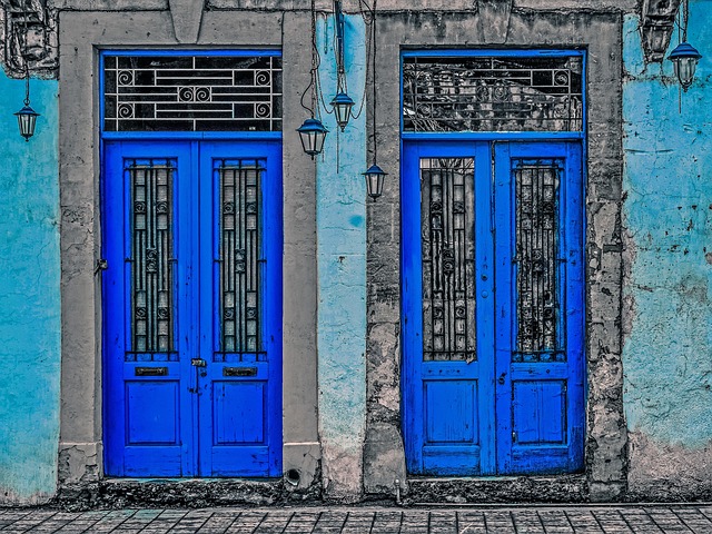 modré dveře