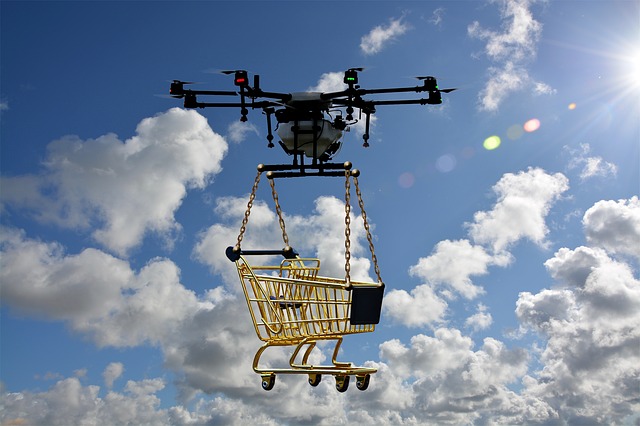 dron s vozíkem